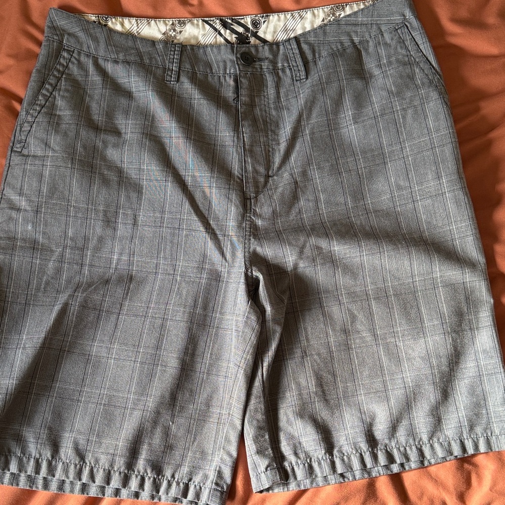 Quiksilver Charcoal Checkered Men's Shorts